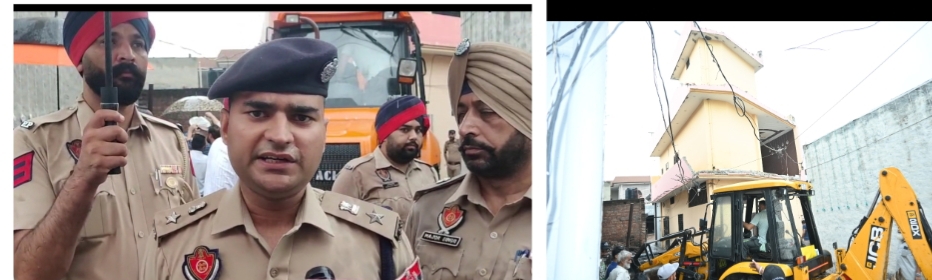 As part of the war against drugs, yellow paw was used on the house of a drug smuggler in Hoshiarpur.